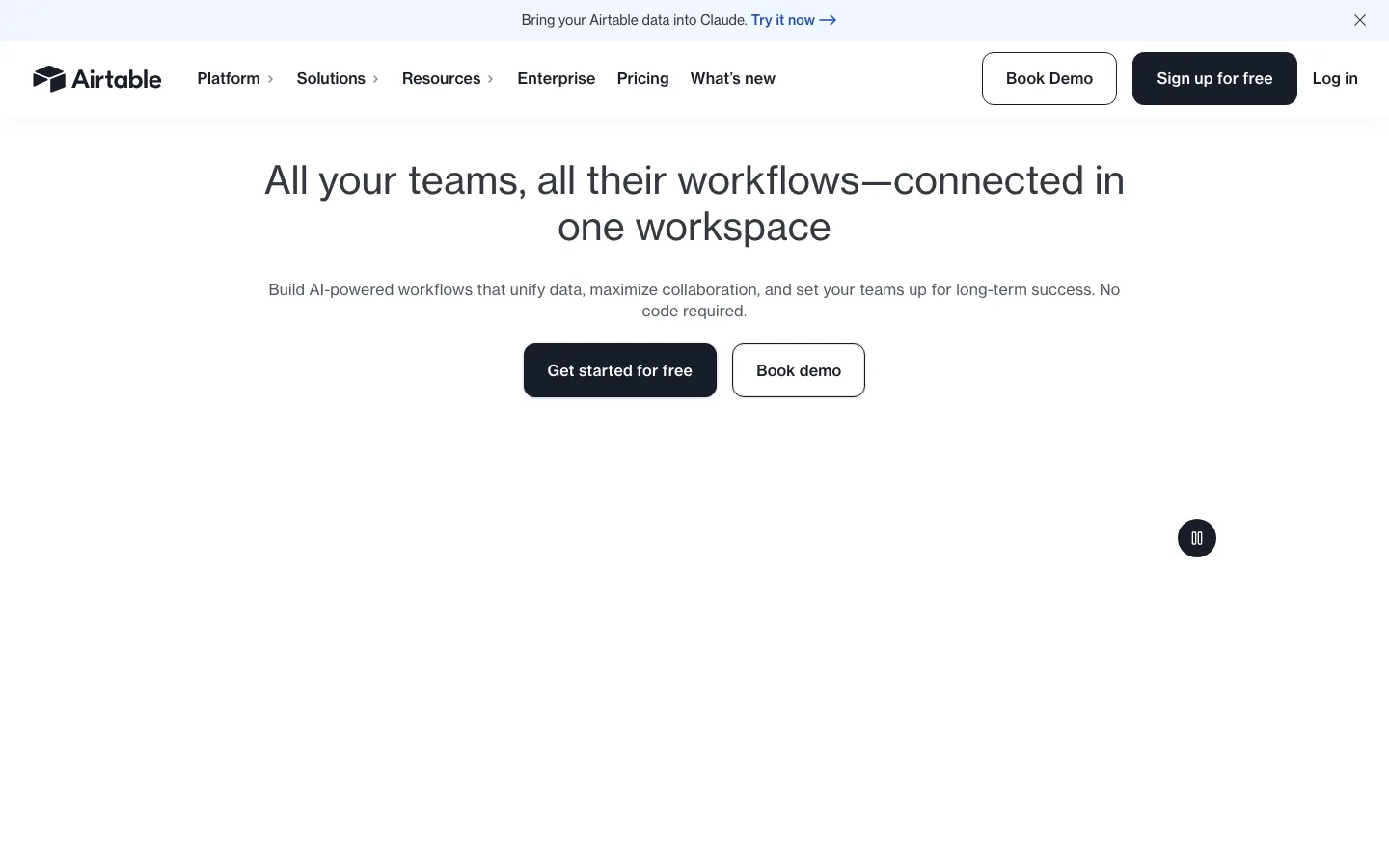 Airtable homepage