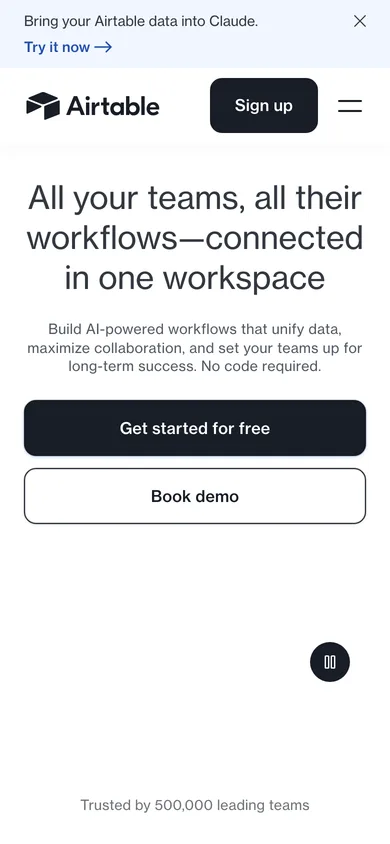 Airtable mobile screenshot