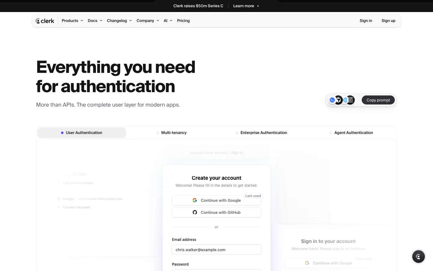 Clerk homepage