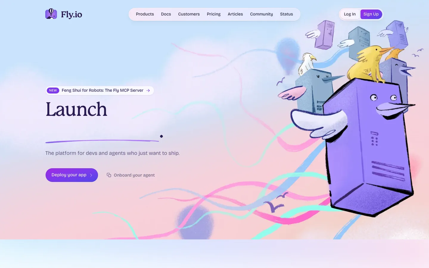 Fly.io homepage