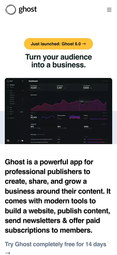 Ghost mobile screenshot