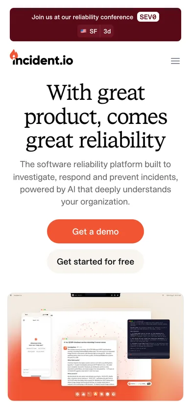 incident.io mobile screenshot