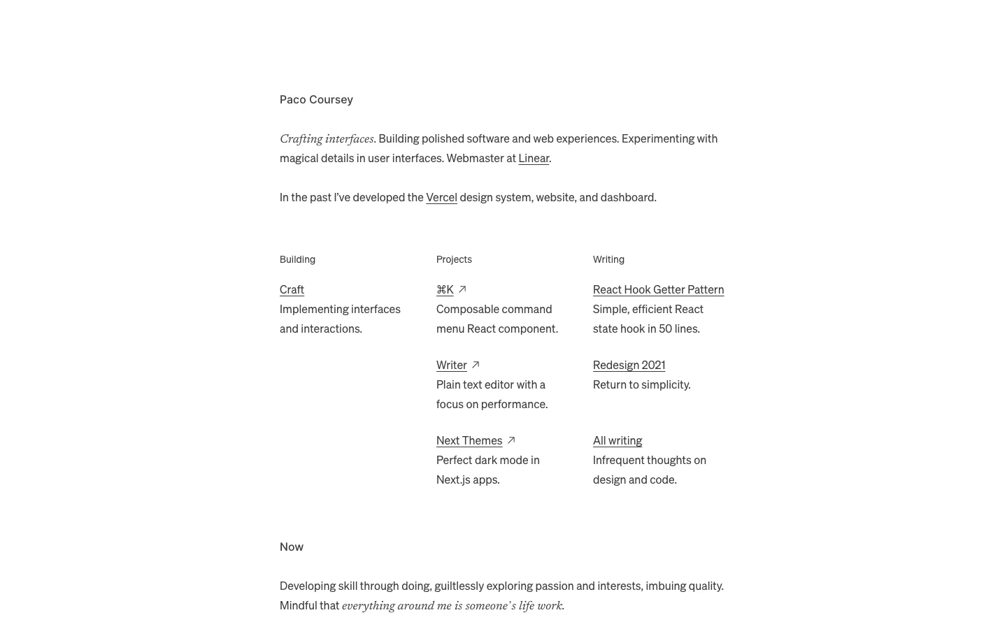Paco Coursey homepage