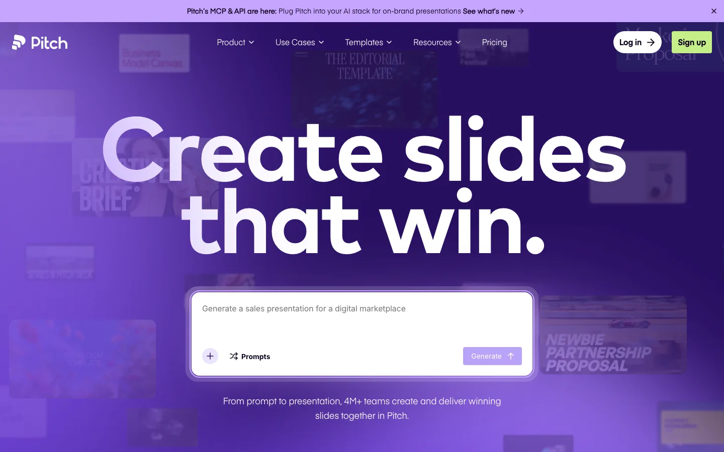 Pitch homepage