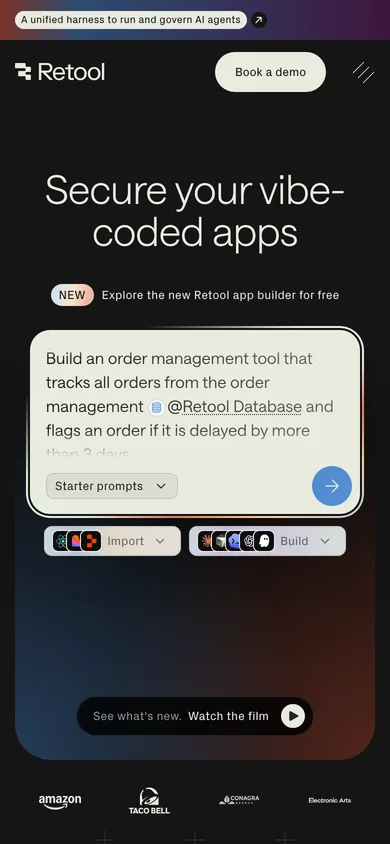 Retool mobile screenshot