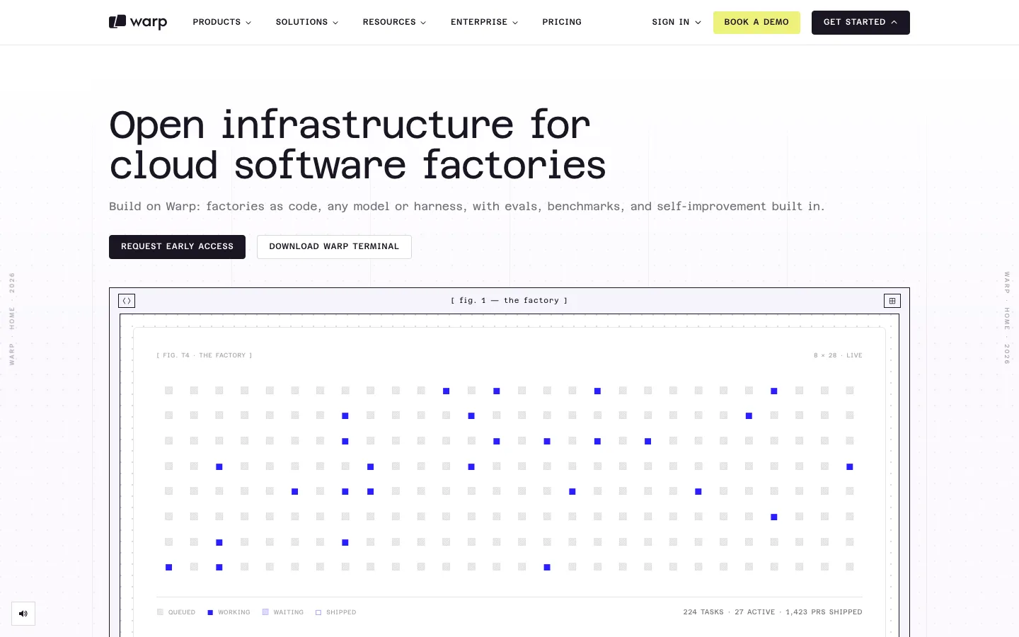 Warp homepage