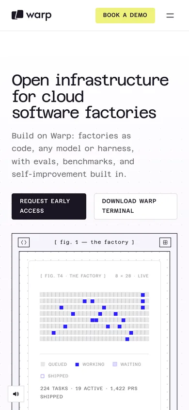 Warp mobile screenshot